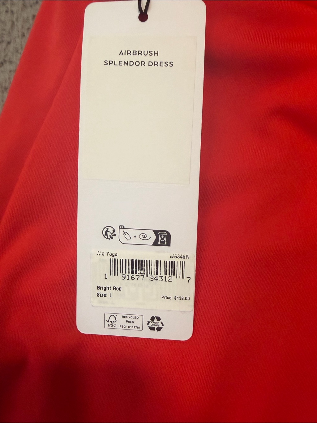 Alo Airbrush Splendor Dress Color Bright Red Size L — image 6 of 7